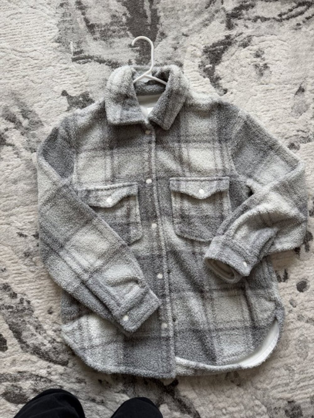 Abercrombie & Fitch Sherpa Plaid Shirt Jacket Sz S